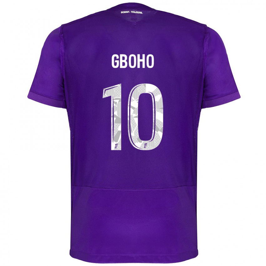 Niño Camiseta Yann Gboho #10 Morado Blanco 1ª Equipación 2024/25 La Camisa Perú