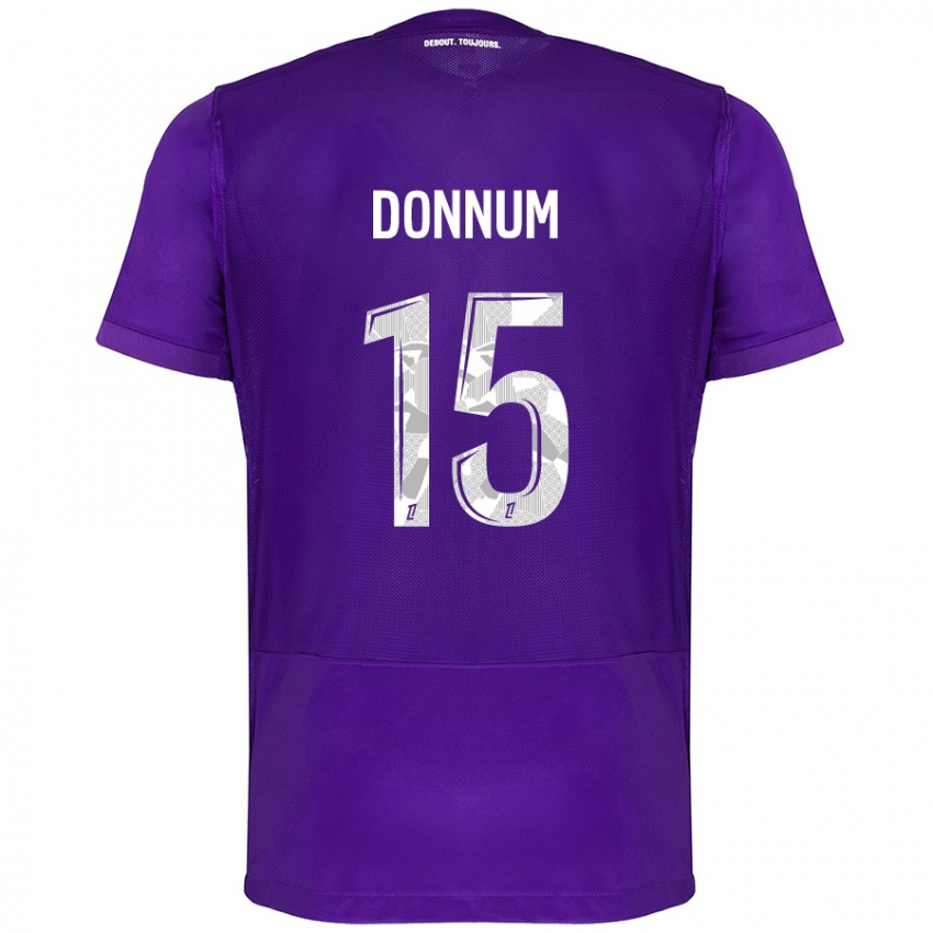 Niño Camiseta Aron Dønnum #15 Morado Blanco 1ª Equipación 2024/25 La Camisa Perú