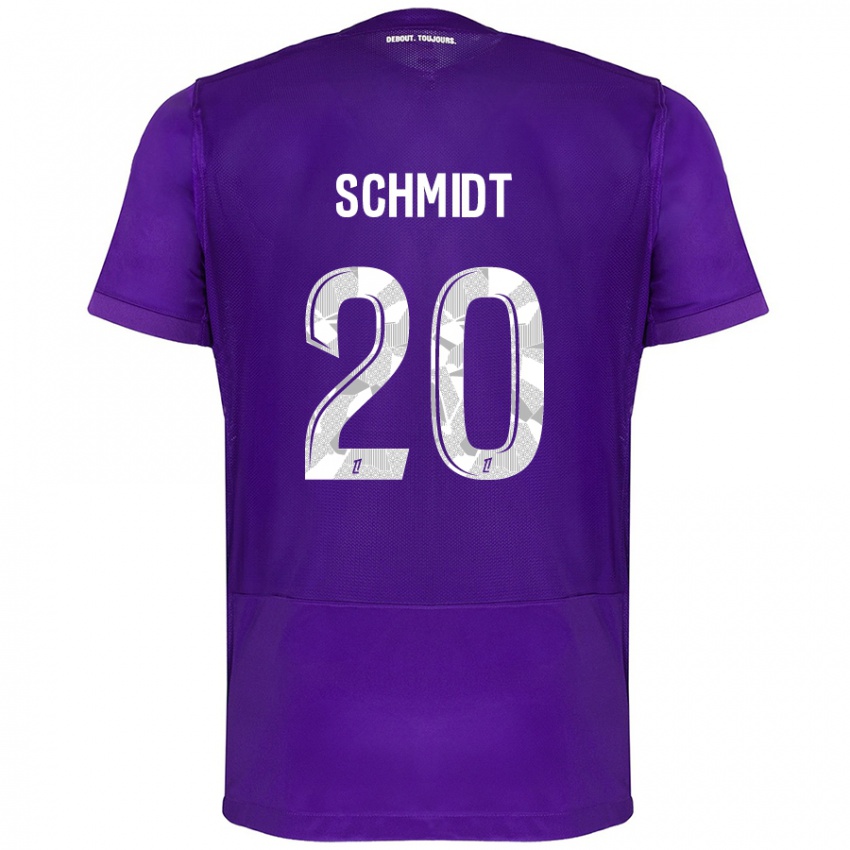 Niño Camiseta Niklas Schmidt #20 Morado Blanco 1ª Equipación 2024/25 La Camisa Perú