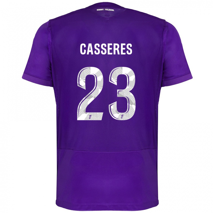 Niño Camiseta Cristian Cásseres Jr. #23 Morado Blanco 1ª Equipación 2024/25 La Camisa Perú