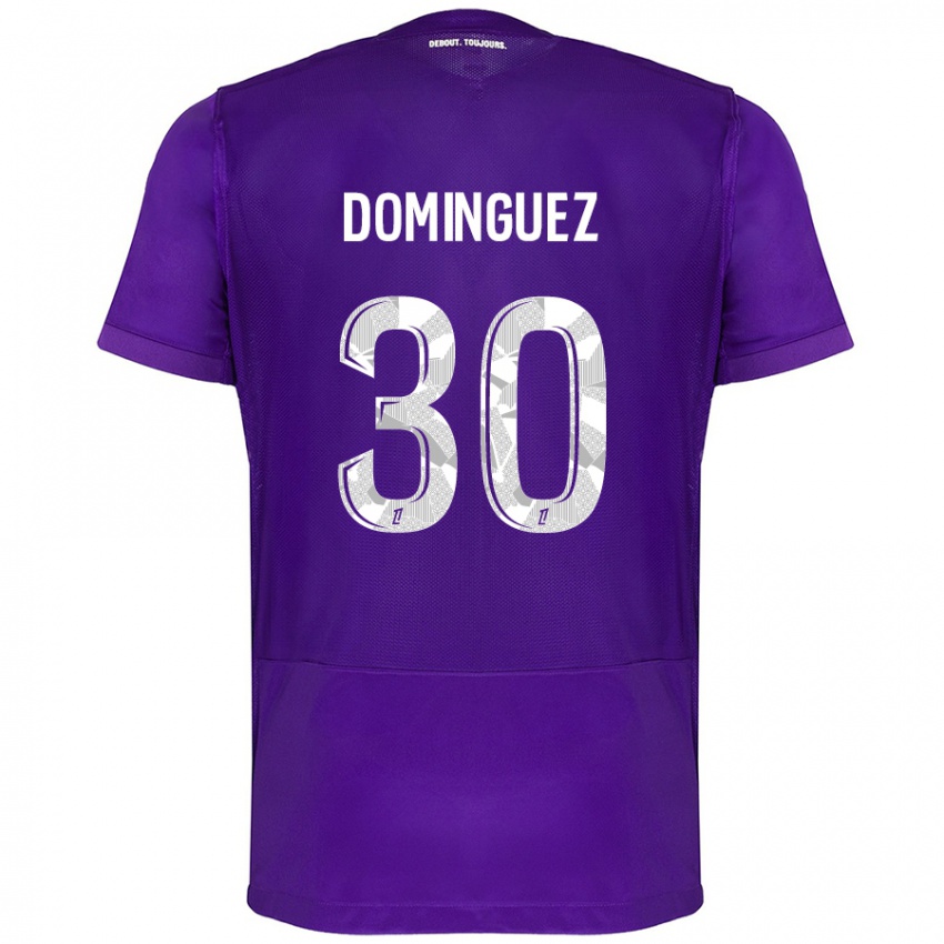 Niño Camiseta Álex Domínguez #30 Morado Blanco 1ª Equipación 2024/25 La Camisa Perú