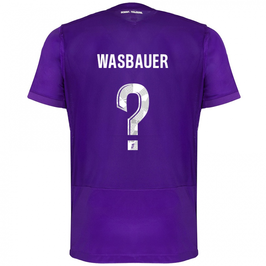 Niño Camiseta Nicolas Wasbauer #0 Morado Blanco 1ª Equipación 2024/25 La Camisa Perú