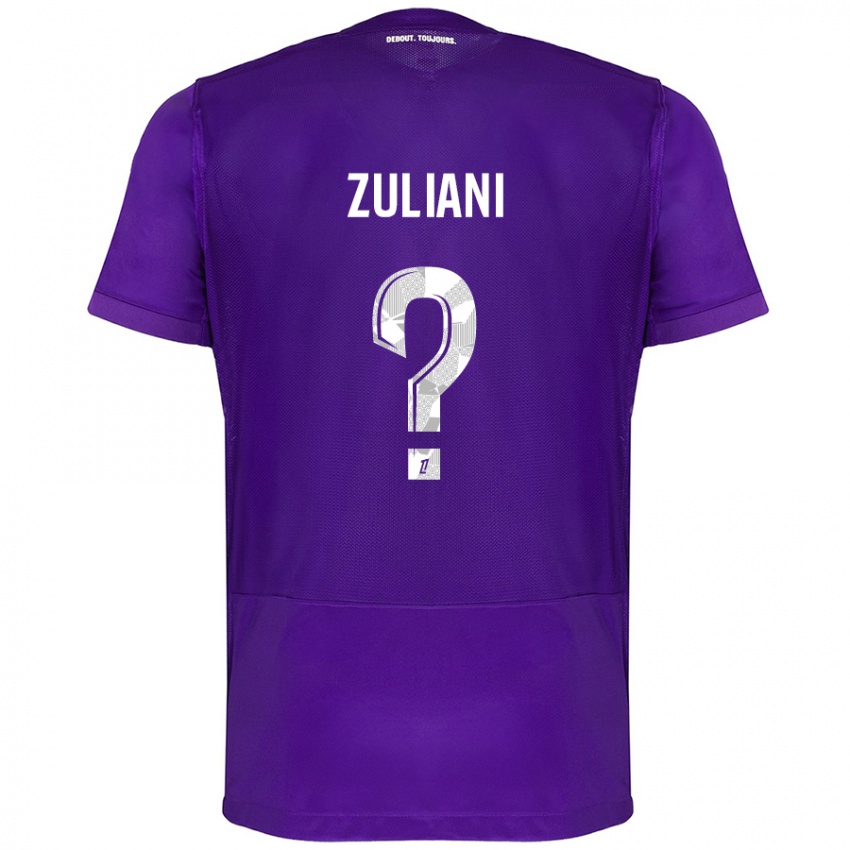 Niño Camiseta Edhy Zuliani #0 Morado Blanco 1ª Equipación 2024/25 La Camisa Perú