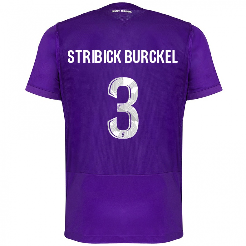 Niño Camiseta Laetitia Stribick-Burckel #3 Morado Blanco 1ª Equipación 2024/25 La Camisa Perú