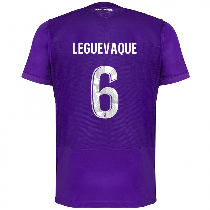 Niño Camiseta Laurie Leguevaque #6 Morado Blanco 1ª Equipación 2024/25 La Camisa Perú