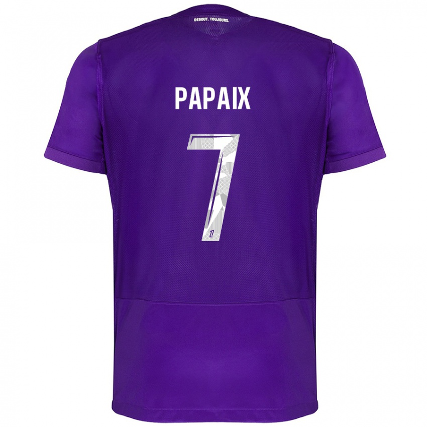 Niño Camiseta Marie Papaix #7 Morado Blanco 1ª Equipación 2024/25 La Camisa Perú