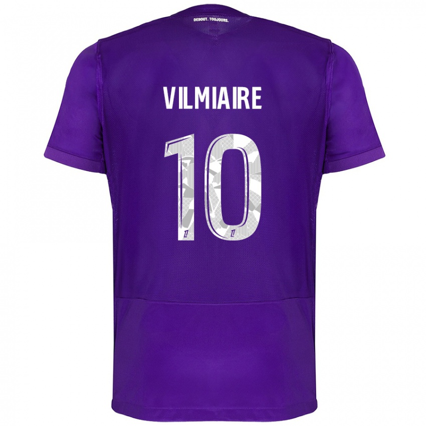 Niño Camiseta Kelly Vilmiaire #10 Morado Blanco 1ª Equipación 2024/25 La Camisa Perú