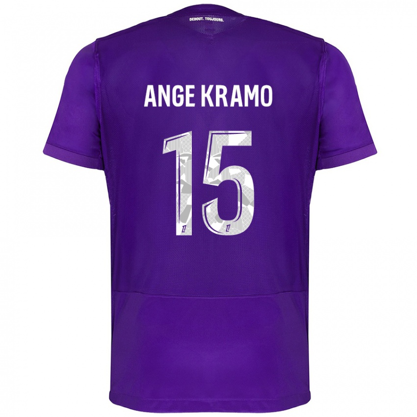 Niño Camiseta Marie Ange Kramo #15 Morado Blanco 1ª Equipación 2024/25 La Camisa Perú