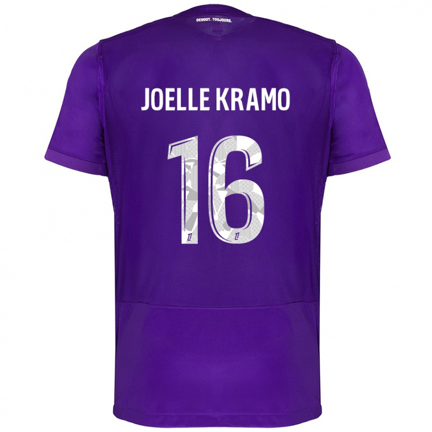 Niño Camiseta Marie Joelle Kramo #16 Morado Blanco 1ª Equipación 2024/25 La Camisa Perú