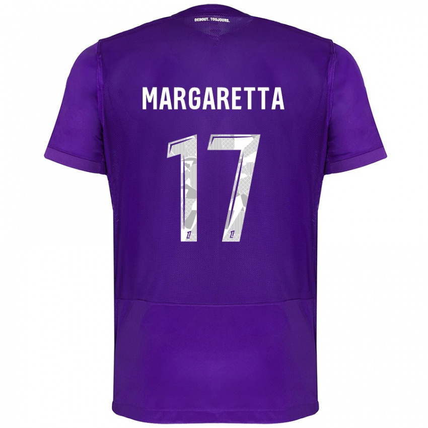 Niño Camiseta Jessica Margaretta #17 Morado Blanco 1ª Equipación 2024/25 La Camisa Perú