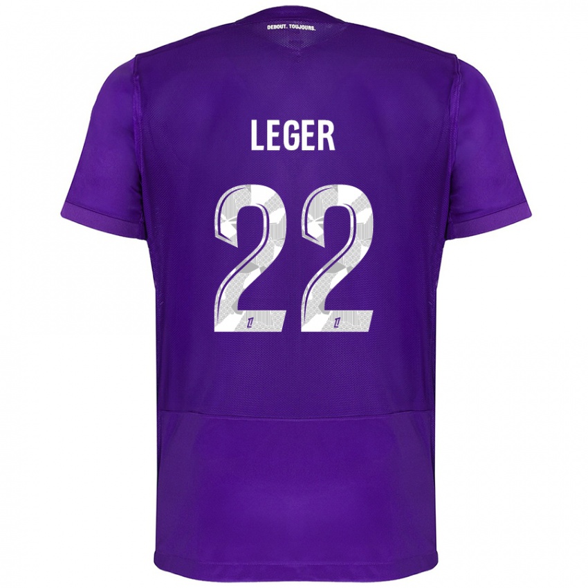 Niño Camiseta Christelle Léger #22 Morado Blanco 1ª Equipación 2024/25 La Camisa Perú