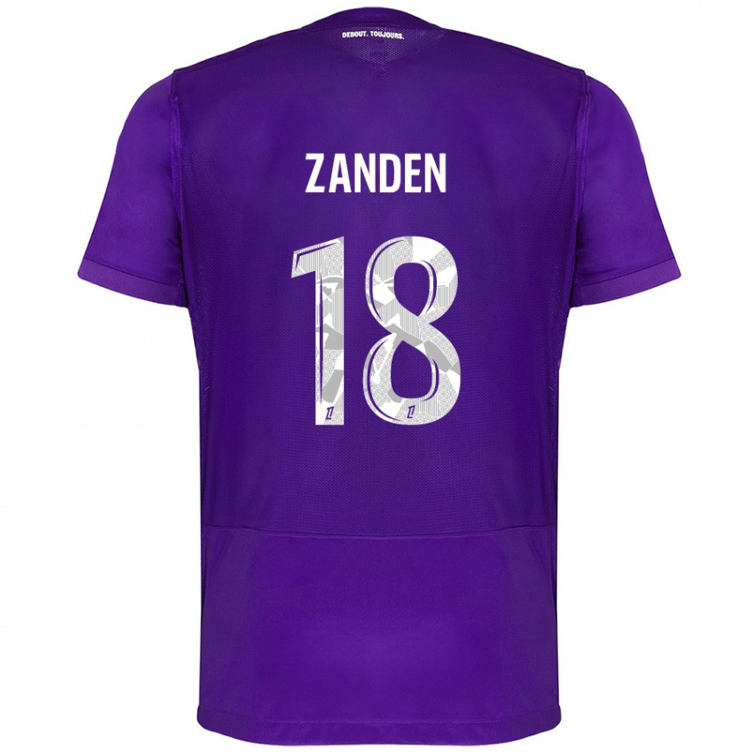 Niño Camiseta Oliver Zandén #18 Morado Blanco 1ª Equipación 2024/25 La Camisa Perú