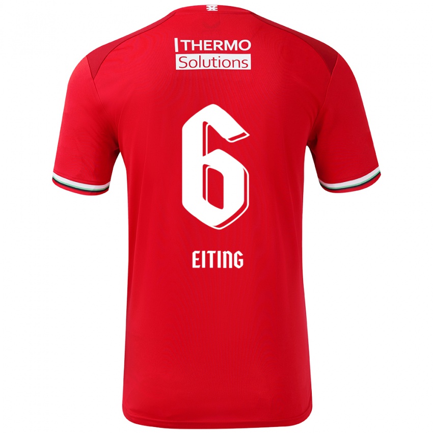 Niño Camiseta Carel Eiting #6 Rojo Blanco 1ª Equipación 2024/25 La Camisa Perú