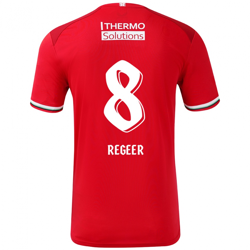 Niño Camiseta Youri Regeer #8 Rojo Blanco 1ª Equipación 2024/25 La Camisa Perú