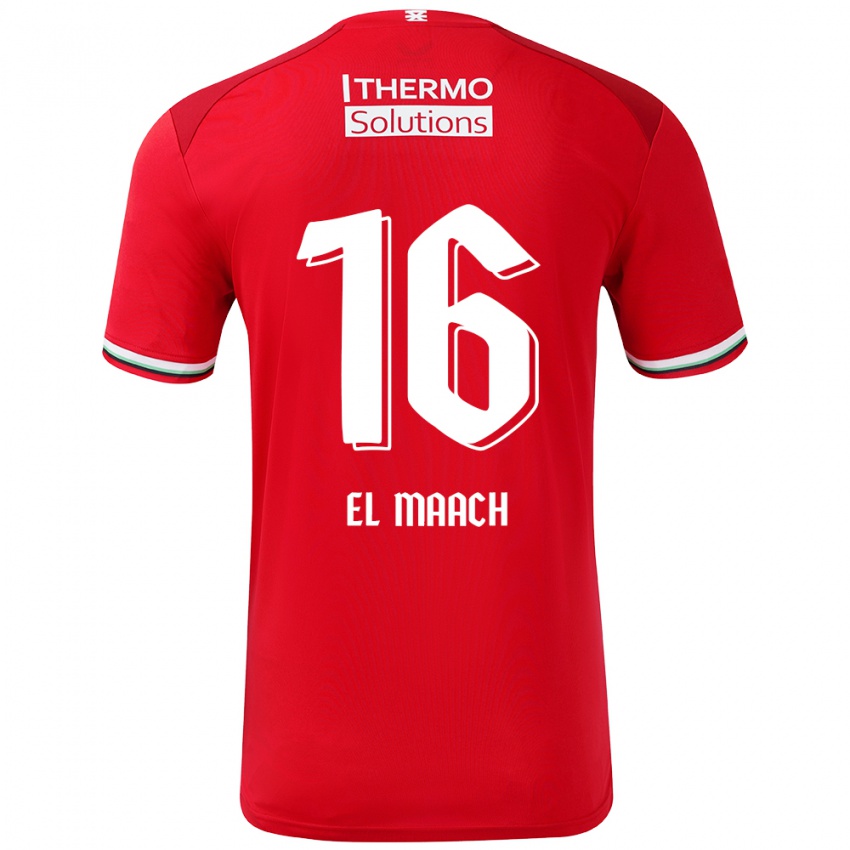 Niño Camiseta Issam El Maach #16 Rojo Blanco 1ª Equipación 2024/25 La Camisa Perú