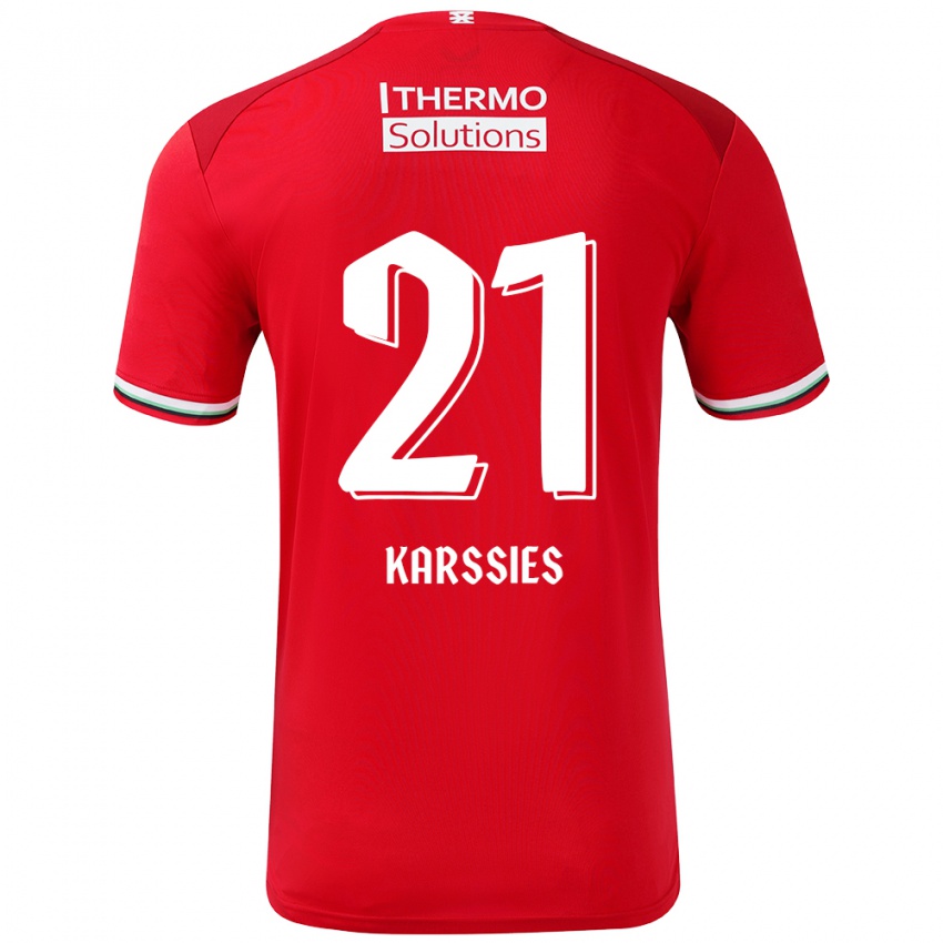 Niño Camiseta Sam Karssies #21 Rojo Blanco 1ª Equipación 2024/25 La Camisa Perú