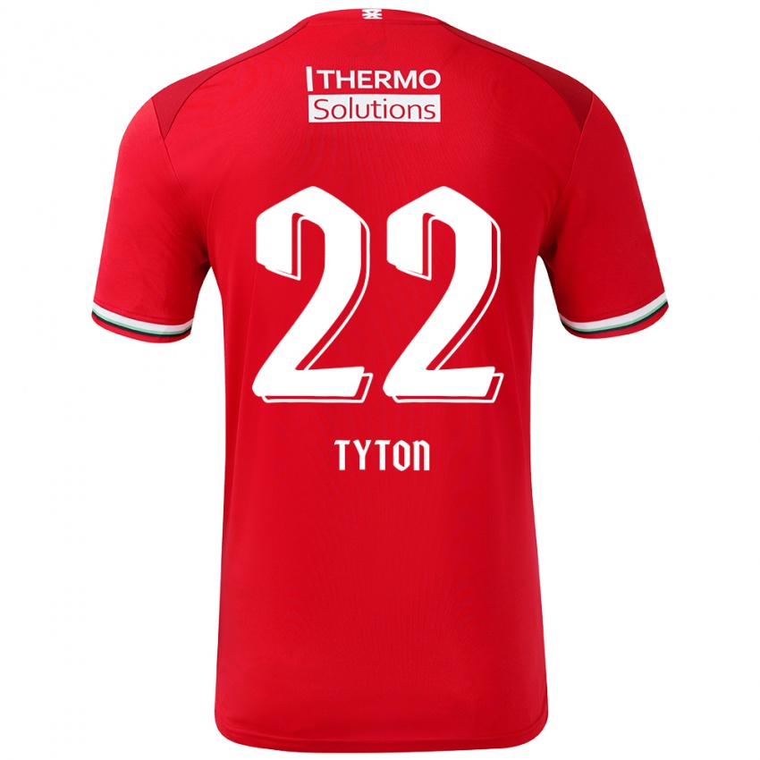 Niño Camiseta Przemyslaw Tyton #22 Rojo Blanco 1ª Equipación 2024/25 La Camisa Perú