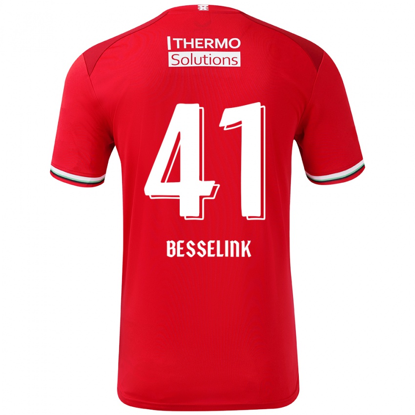 Niño Camiseta Gijs Besselink #41 Rojo Blanco 1ª Equipación 2024/25 La Camisa Perú