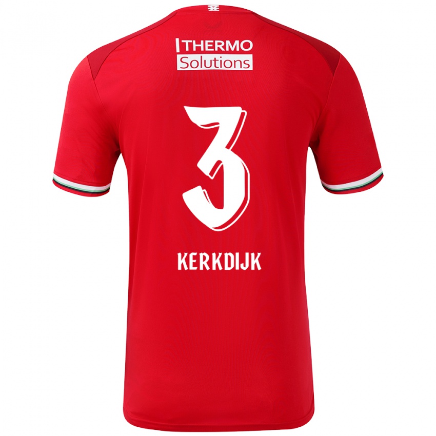 Niño Camiseta Danique Kerkdijk #3 Rojo Blanco 1ª Equipación 2024/25 La Camisa Perú