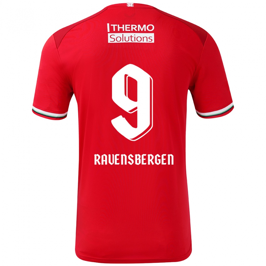 Niño Camiseta Jaimy Ravensbergen #9 Rojo Blanco 1ª Equipación 2024/25 La Camisa Perú