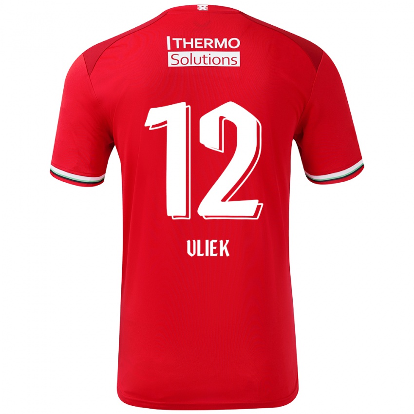 Niño Camiseta Leonie Vliek #12 Rojo Blanco 1ª Equipación 2024/25 La Camisa Perú