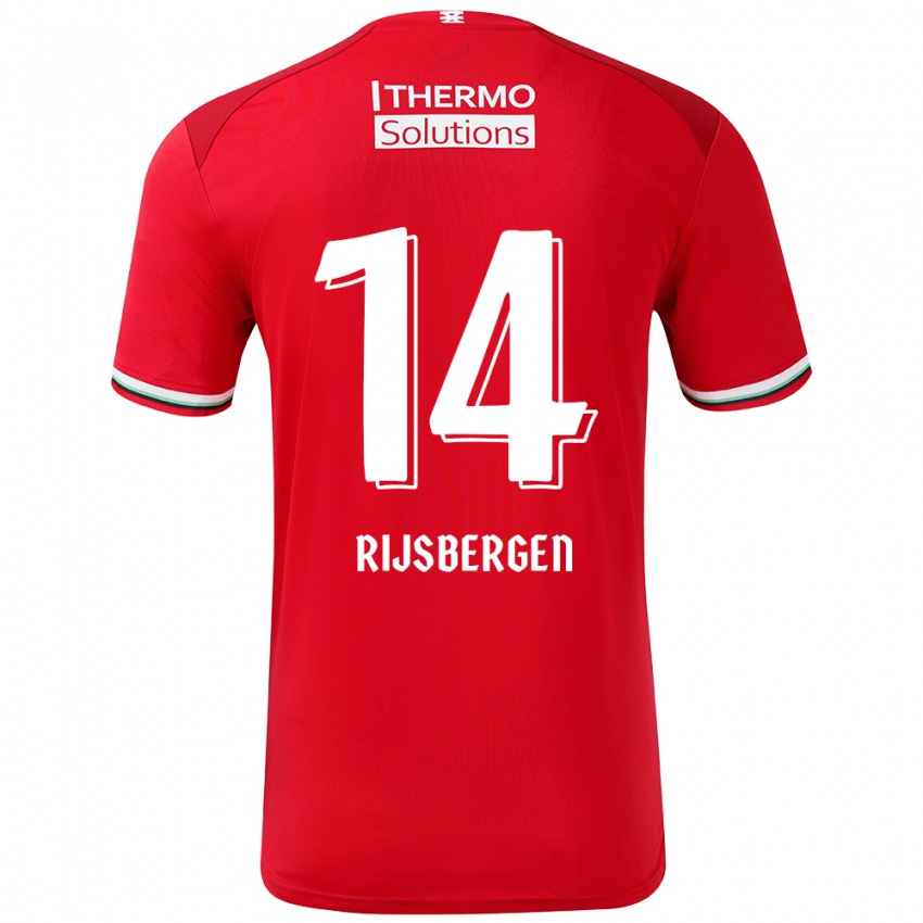 Niño Camiseta Liz Rijsbergen #14 Rojo Blanco 1ª Equipación 2024/25 La Camisa Perú