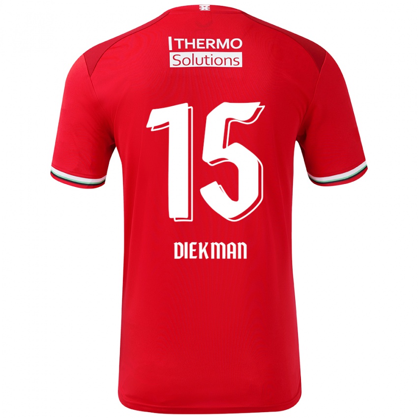 Niño Camiseta Jill Diekman #15 Rojo Blanco 1ª Equipación 2024/25 La Camisa Perú