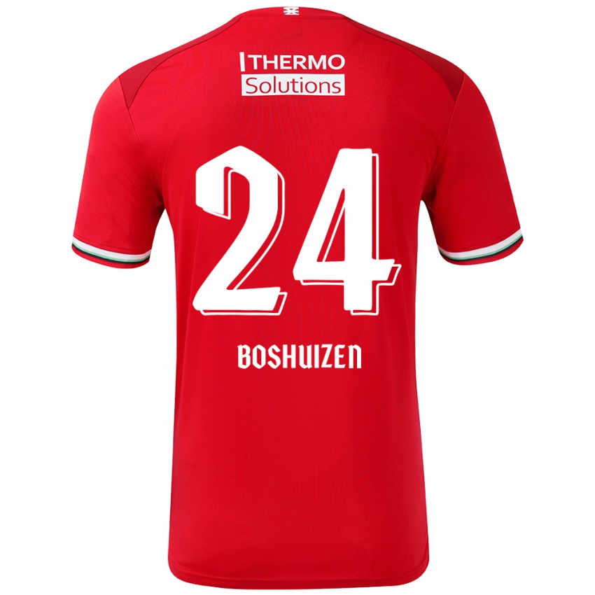 Niño Camiseta Annouk Boshuizen #24 Rojo Blanco 1ª Equipación 2024/25 La Camisa Perú