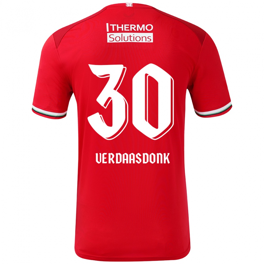 Niño Camiseta Suus Verdaasdonk #30 Rojo Blanco 1ª Equipación 2024/25 La Camisa Perú