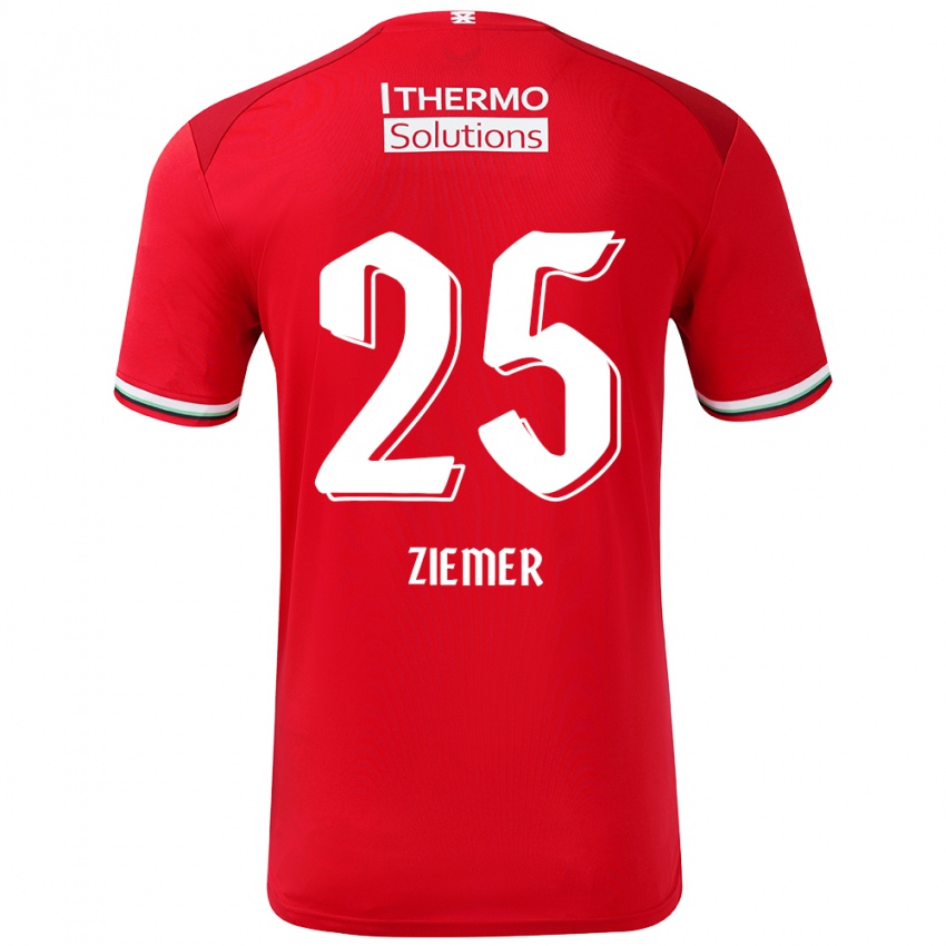 Niño Camiseta Taylor Ziemer #25 Rojo Blanco 1ª Equipación 2024/25 La Camisa Perú