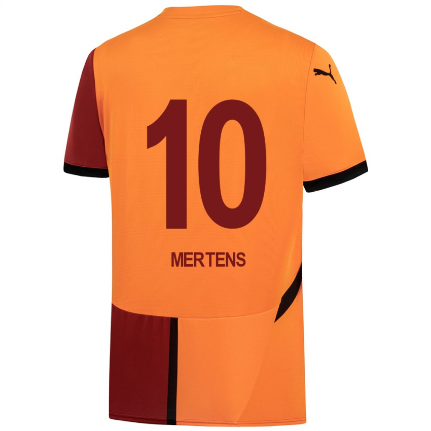 Niño Camiseta Dries Mertens #10 Amarillo Rojo 1ª Equipación 2024/25 La Camisa Perú