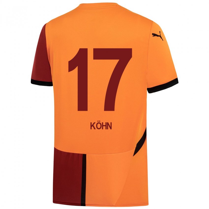 Niño Camiseta Derrick Köhn #17 Amarillo Rojo 1ª Equipación 2024/25 La Camisa Perú