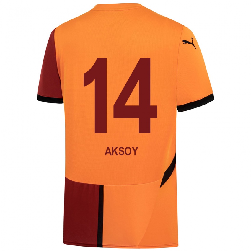 Niño Camiseta Berkan Aksoy #14 Amarillo Rojo 1ª Equipación 2024/25 La Camisa Perú