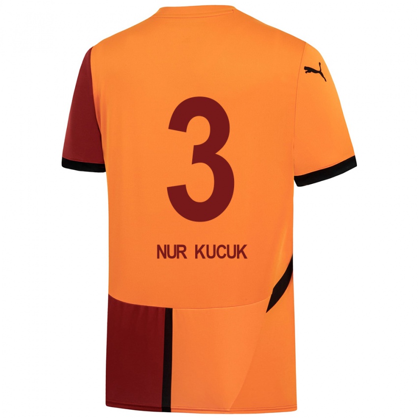 Niño Camiseta Rabia Nur Küçük #3 Amarillo Rojo 1ª Equipación 2024/25 La Camisa Perú