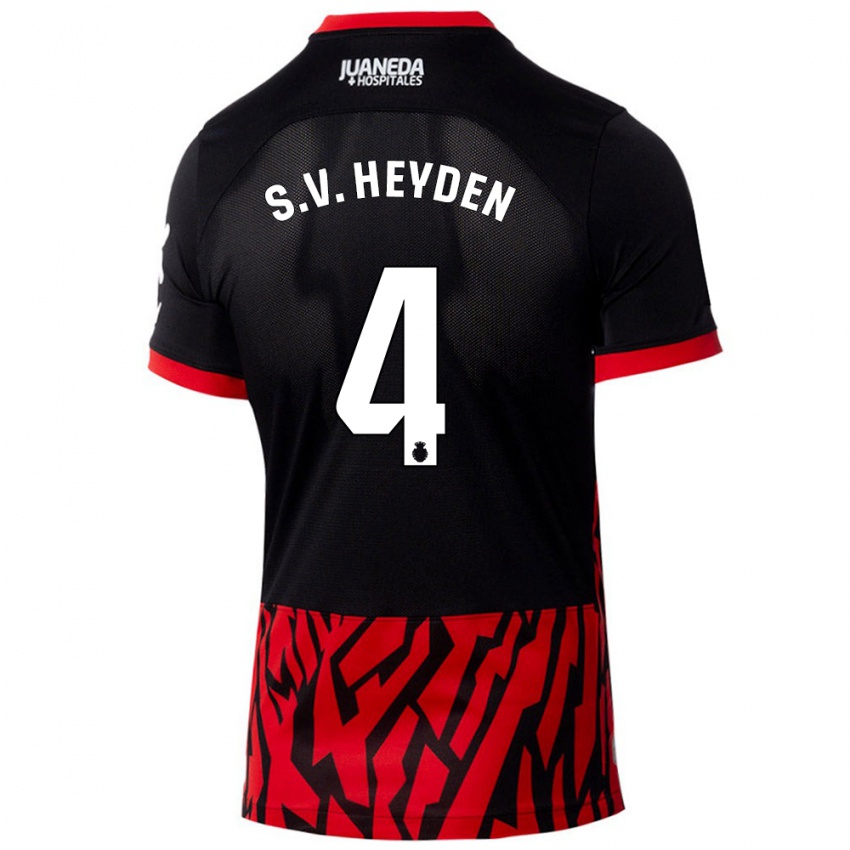 Niño Camiseta Siebe Van Der Heyden #4 Negro Rojo 1ª Equipación 2024/25 La Camisa Perú