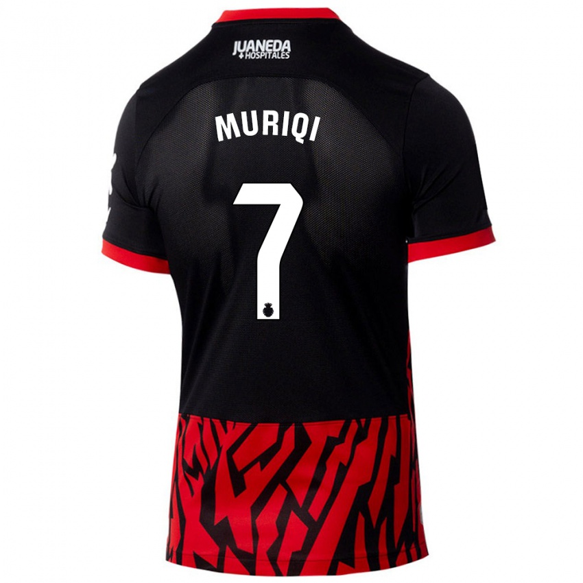 Niño Camiseta Vedat Muriqi #7 Negro Rojo 1ª Equipación 2024/25 La Camisa Perú