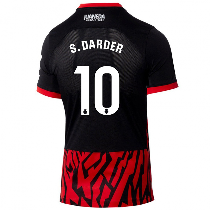 Niño Camiseta Sergi Darder #10 Negro Rojo 1ª Equipación 2024/25 La Camisa Perú