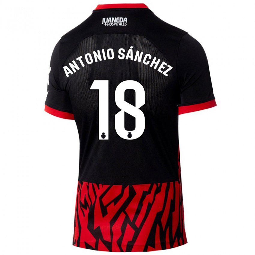 Niño Camiseta Antonio Sánchez #18 Negro Rojo 1ª Equipación 2024/25 La Camisa Perú