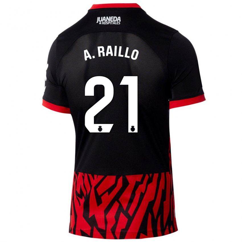 Niño Camiseta Antonio Raíllo #21 Negro Rojo 1ª Equipación 2024/25 La Camisa Perú