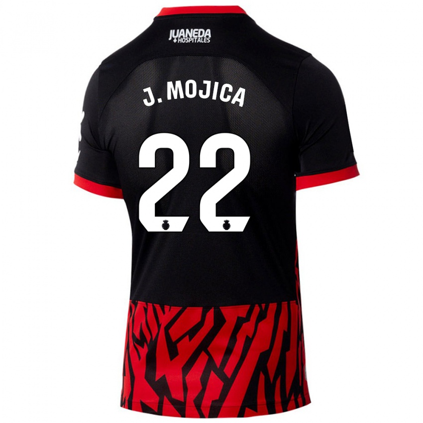 Niño Camiseta Johan Mojica #22 Negro Rojo 1ª Equipación 2024/25 La Camisa Perú