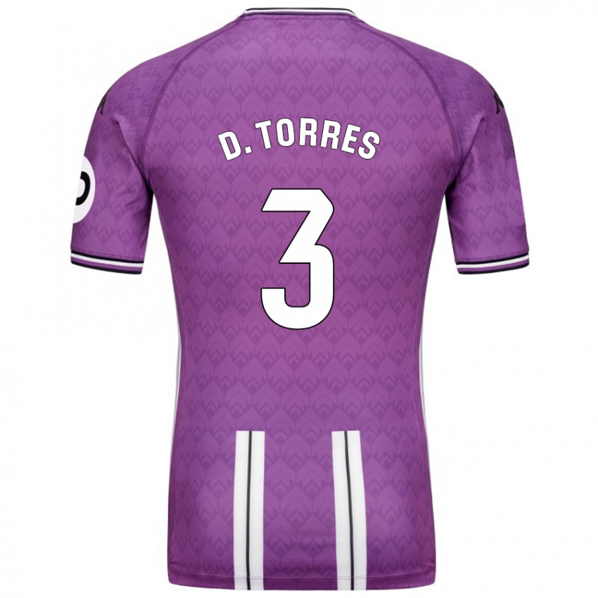 Niño Camiseta David Torres #3 Púrpura Blanco 1ª Equipación 2024/25 La Camisa Perú