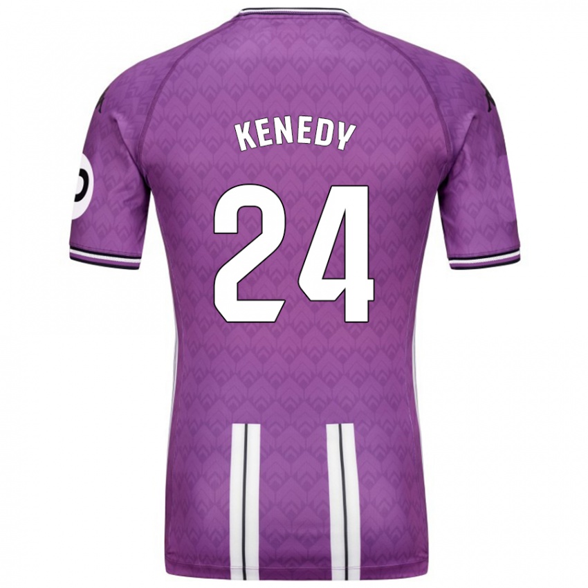 Niño Camiseta Kenedy #24 Púrpura Blanco 1ª Equipación 2024/25 La Camisa Perú