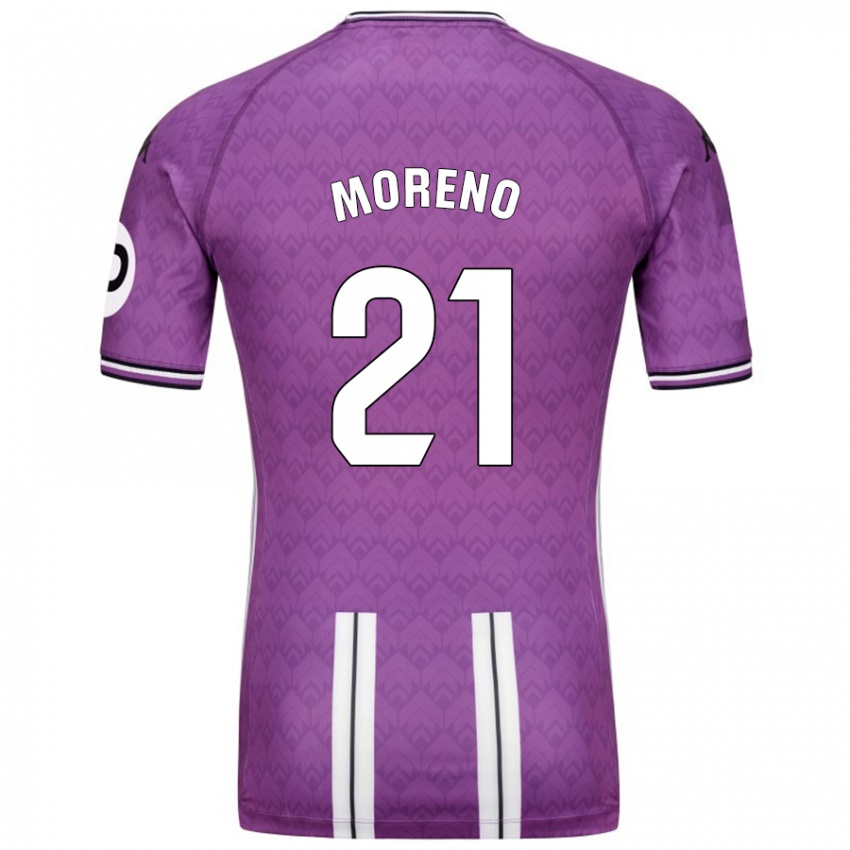 Niño Camiseta Xavi Moreno #21 Púrpura Blanco 1ª Equipación 2024/25 La Camisa Perú