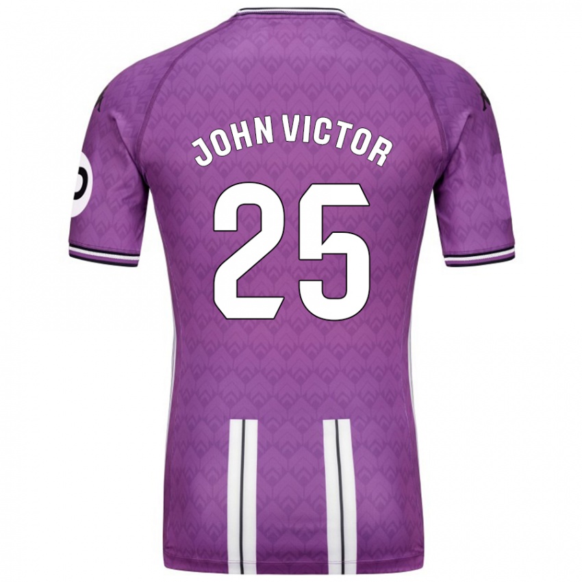 Niño Camiseta John Victor #25 Púrpura Blanco 1ª Equipación 2024/25 La Camisa Perú