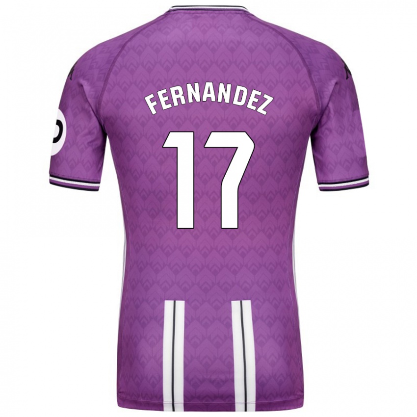 Niño Camiseta Dani Fernández #17 Púrpura Blanco 1ª Equipación 2024/25 La Camisa Perú