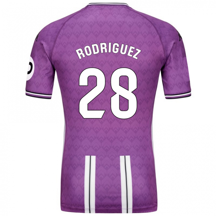 Niño Camiseta Yago Rodríguez #28 Púrpura Blanco 1ª Equipación 2024/25 La Camisa Perú