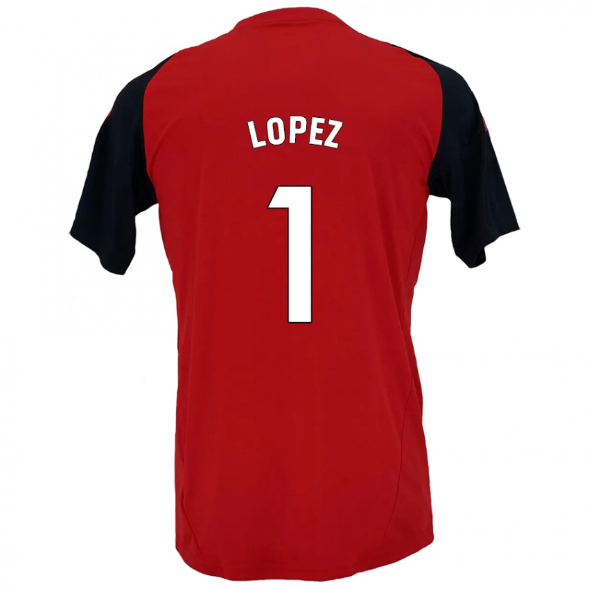 Niño Camiseta Luis López #1 Rojo Negro 1ª Equipación 2024/25 La Camisa Perú