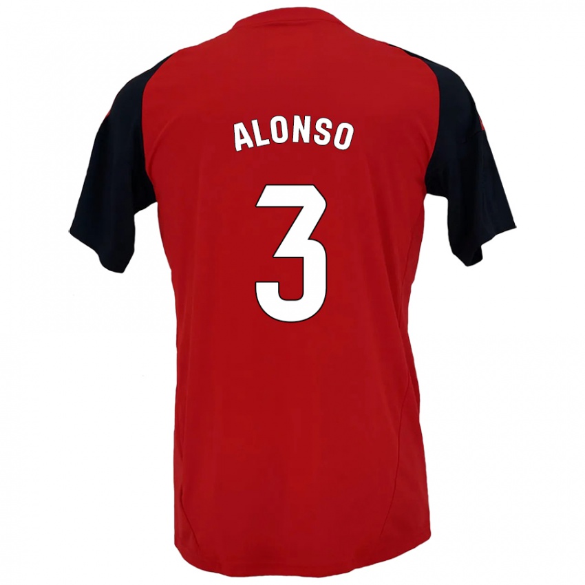 Niño Camiseta Julio Alonso #3 Rojo Negro 1ª Equipación 2024/25 La Camisa Perú