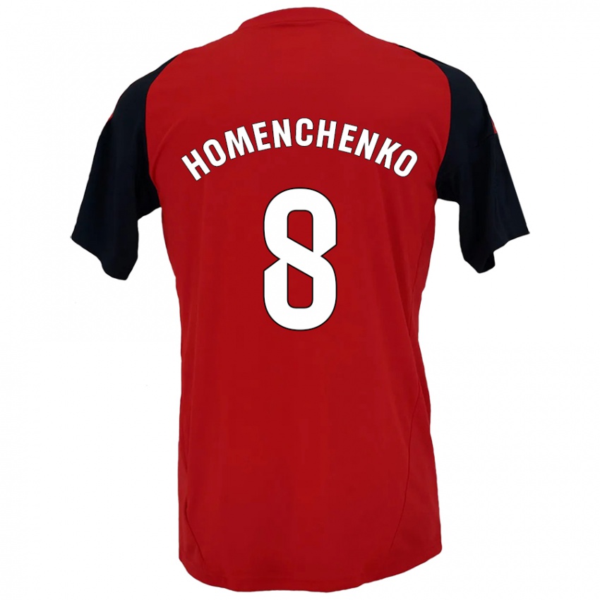 Niño Camiseta Santiago Homenchenko #8 Rojo Negro 1ª Equipación 2024/25 La Camisa Perú