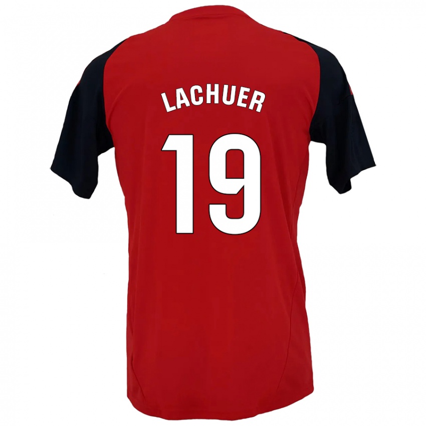 Niño Camiseta Mathis Lachuer #19 Rojo Negro 1ª Equipación 2024/25 La Camisa Perú